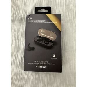 Y30 Model Wireless In-Ear Headphones Black Bluetooth